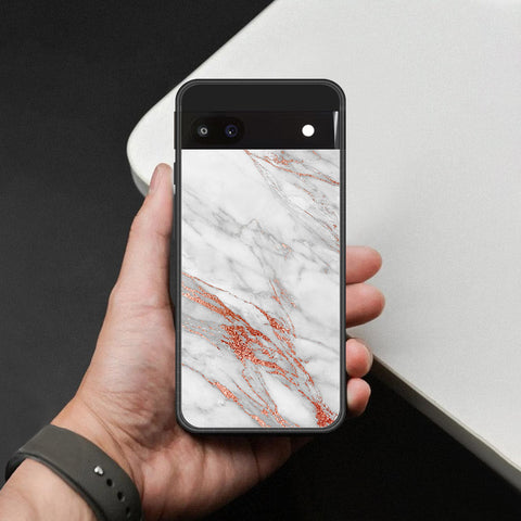 Google Pixel 6a Cover - White Marble Series - HQ Premium Shine Durable Shatterproof Case