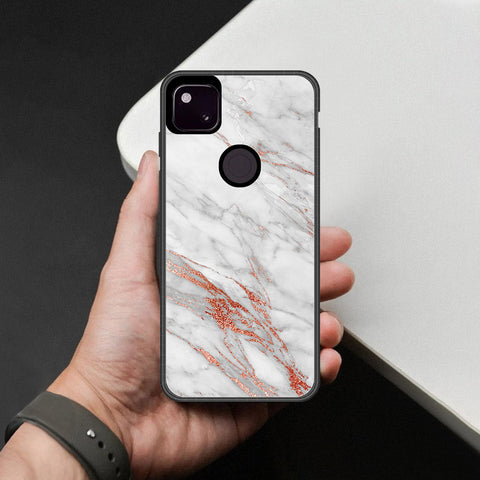 Google Pixel 4a 4G Cover - White Marble Series - HQ Premium Shine Durable Shatterproof Case