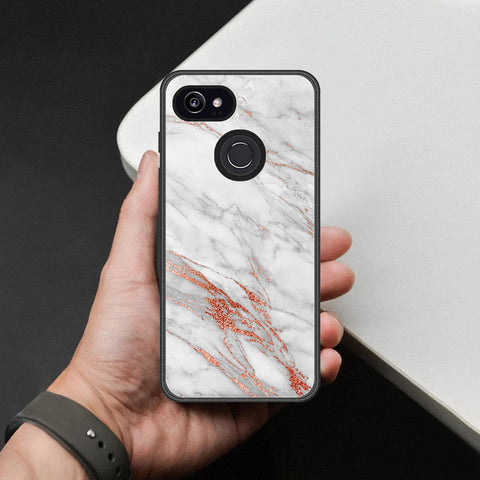 Google Pixel 3 Cover - White Marble Series - HQ Premium Shine Durable Shatterproof Case