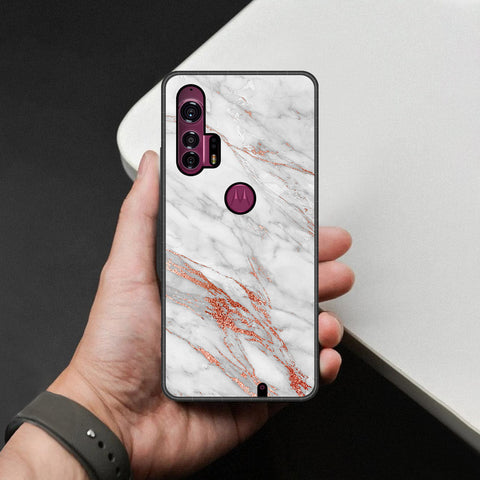 Motorola Edge Plus Cover - White Marble Series - HQ Premium Shine Durable Shatterproof Case