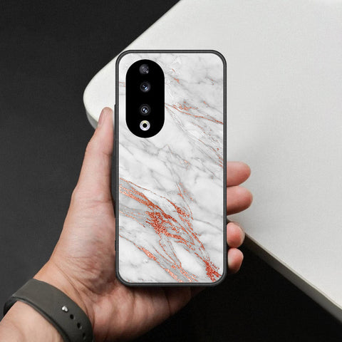 Honor 90 Cover - White Marble Series - HQ Premium Shine Durable Shatterproof Case