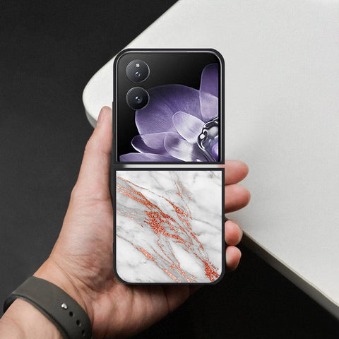 Xiaomi Mix Flip Cover - White Marble Series - HQ Premium Shine Durable Shatterproof Case