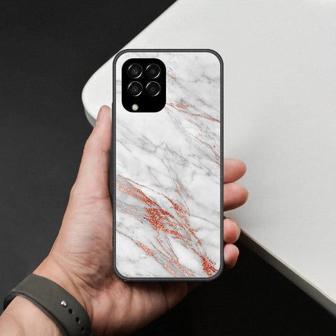 Samsung Galaxy M33 Cover - White Marble Series - HQ Premium Shine Durable Shatterproof Case