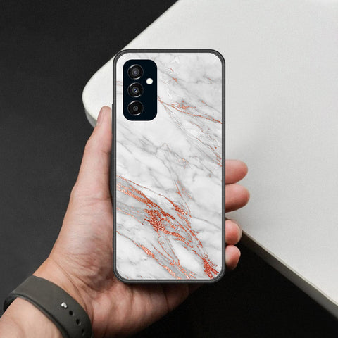 Samsung Galaxy F23 Cover - White Marble Series - HQ Premium Shine Durable Shatterproof Case