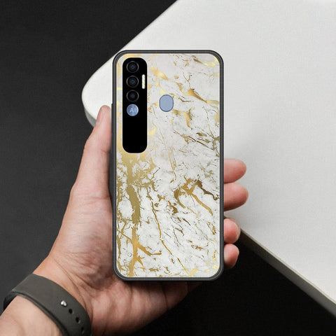 Tecno Spark 7 Pro Cover - White Marble Series - HQ Premium Shine Durable Shatterproof Case