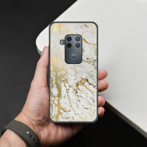 Motorola One Zoom Cover - White Marble Series - HQ Premium Shine Durable Shatterproof Case