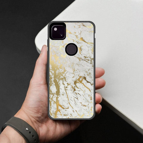 Google Pixel 4a 4G Cover - White Marble Series - HQ Premium Shine Durable Shatterproof Case