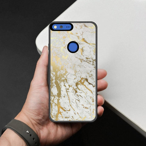 Google Pixel XL Cover - White Marble Series - HQ Premium Shine Durable Shatterproof Case