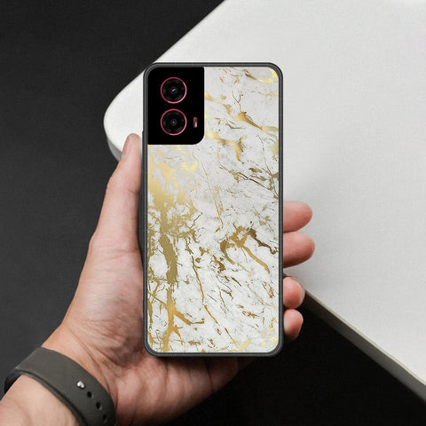 Motorola Moto G45 Cover - White Marble Series - HQ Premium Shine Durable Shatterproof Case