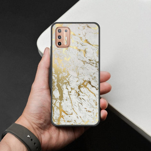 Motorola Moto G9 Plus Cover - White Marble Series - HQ Premium Shine Durable Shatterproof Case