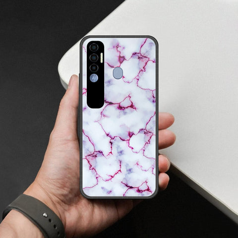 Tecno Spark 7 Pro Cover - White Marble Series - HQ Premium Shine Durable Shatterproof Case