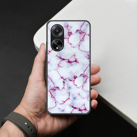 Oppo A1 Cover - White Marble Series - HQ Premium Shine Durable Shatterproof Case