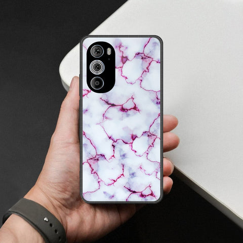 Motorola Edge 30 Pro Cover - White Marble Series - HQ Premium Shine Durable Shatterproof Case