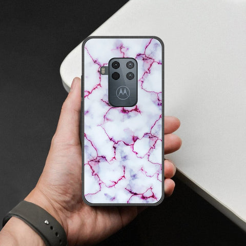 Motorola One Zoom Cover - White Marble Series - HQ Premium Shine Durable Shatterproof Case