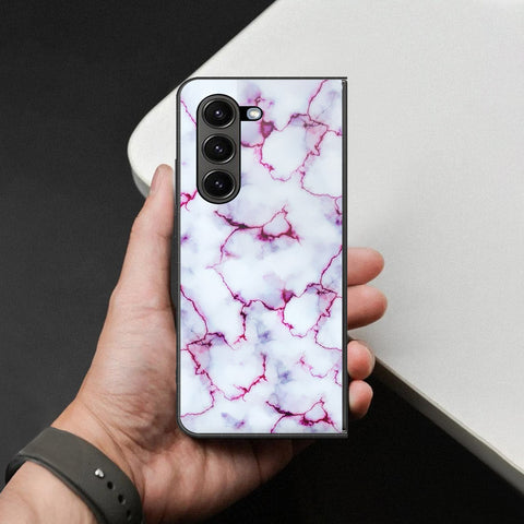 Samsung Galaxy Z Fold 6 5G Cover - White Marble Series - HQ Premium Shine Durable Shatterproof Case