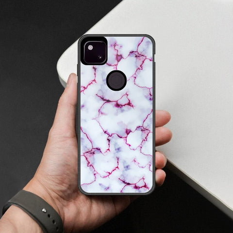 Google Pixel 4a 4G Cover - White Marble Series - HQ Premium Shine Durable Shatterproof Case