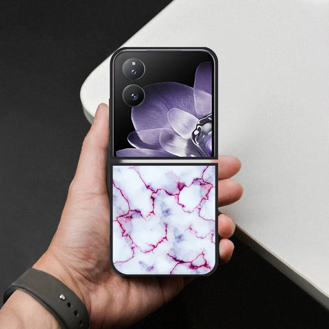 Xiaomi Mix Flip Cover - White Marble Series - HQ Premium Shine Durable Shatterproof Case