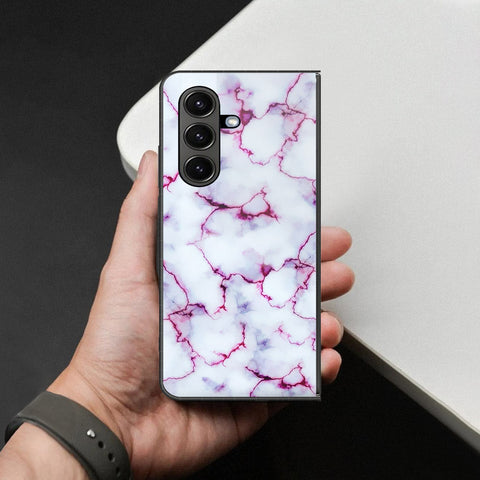 Samsung Galaxy Z Fold 8 Cover - White Marble Series - HQ Premium Shine Durable Shatterproof Case