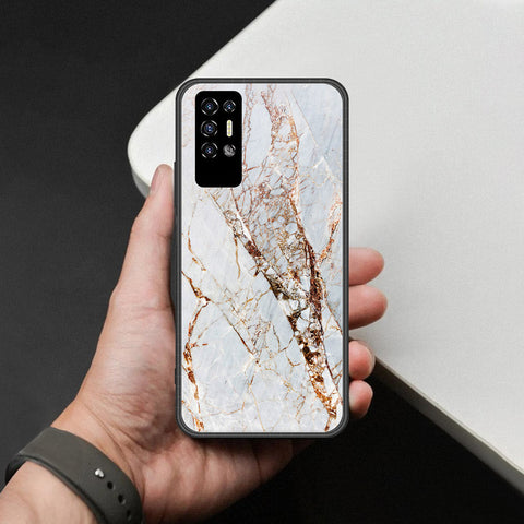 Tecno Pova 2 Cover - White Marble Series - HQ Premium Shine Durable Shatterproof Case