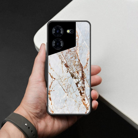 Tecno Pova 5 Cover - White Marble Series - HQ Premium Shine Durable Shatterproof Case