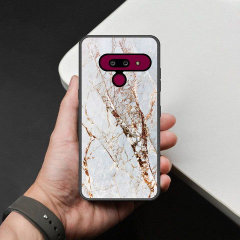 LG G8 ThinQ Cover - White Marble Series - HQ Premium Shine Durable Shatterproof Case