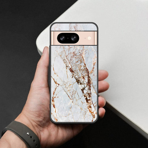 Google Pixel 8 Cover - White Marble Series - HQ Premium Shine Durable Shatterproof Case