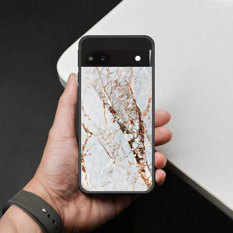 Google Pixel 6a Cover - White Marble Series - HQ Premium Shine Durable Shatterproof Case