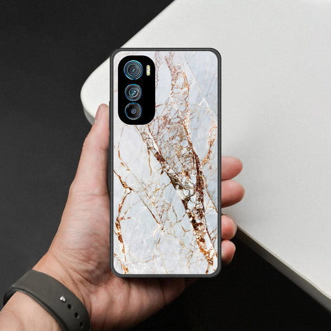 Motorola Edge 30 Cover - White Marble Series - HQ Premium Shine Durable Shatterproof Case