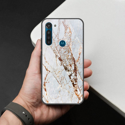 Motorola Moto G8 Power Cover - White Marble Series - HQ Premium Shine Durable Shatterproof Case