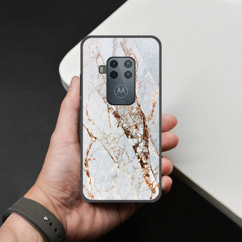 Motorola One Zoom Cover - White Marble Series - HQ Premium Shine Durable Shatterproof Case