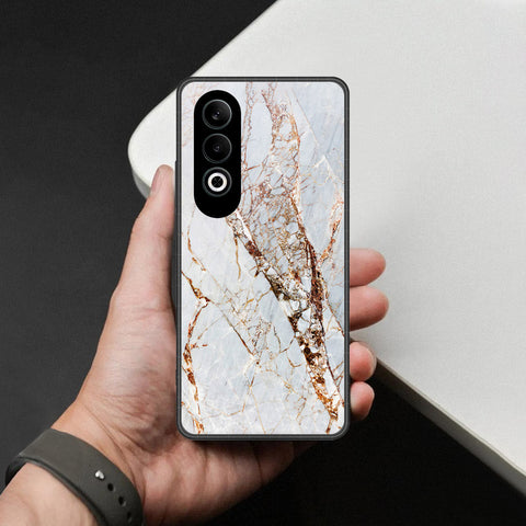 Oppo K12 Plus Cover - White Marble Series - HQ Premium Shine Durable Shatterproof Case