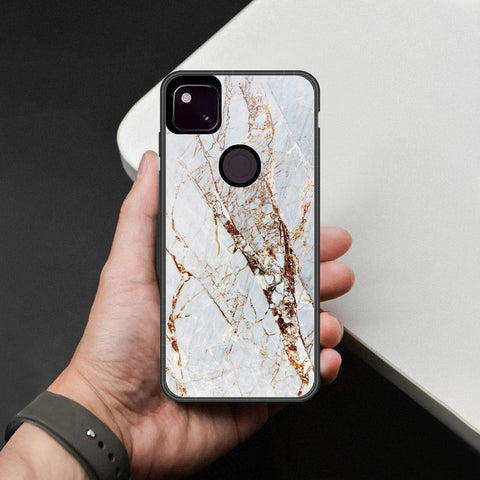 Google Pixel 4a 4G Cover - White Marble Series - HQ Premium Shine Durable Shatterproof Case