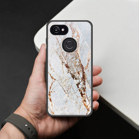 Google Pixel 3 Cover - White Marble Series - HQ Premium Shine Durable Shatterproof Case