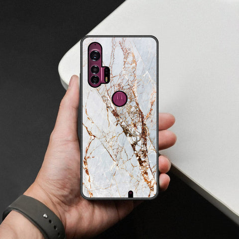 Motorola Edge Plus Cover - White Marble Series - HQ Premium Shine Durable Shatterproof Case