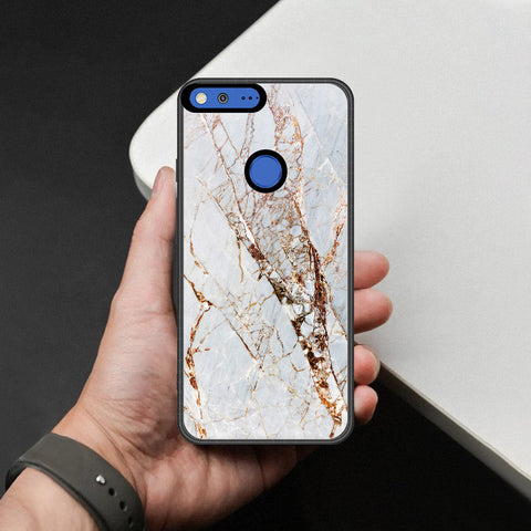 Google Pixel XL Cover - White Marble Series - HQ Premium Shine Durable Shatterproof Case