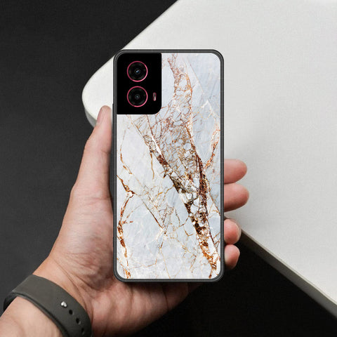 Motorola Moto G45 Cover - White Marble Series - HQ Premium Shine Durable Shatterproof Case