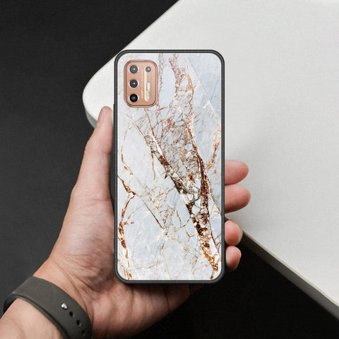 Motorola Moto G9 Plus Cover - White Marble Series - HQ Premium Shine Durable Shatterproof Case