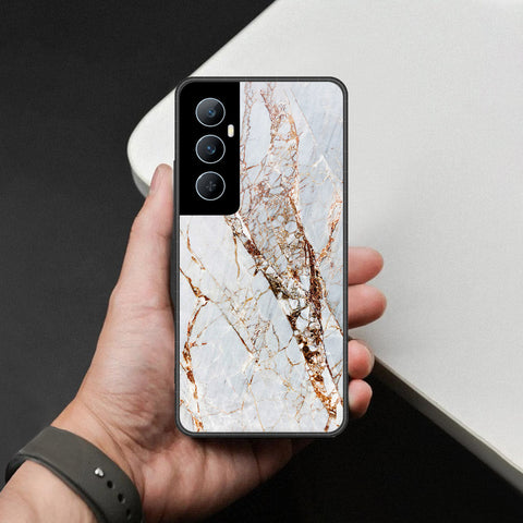 Realme C65 Cover - White Marble Series - HQ Premium Shine Durable Shatterproof Case