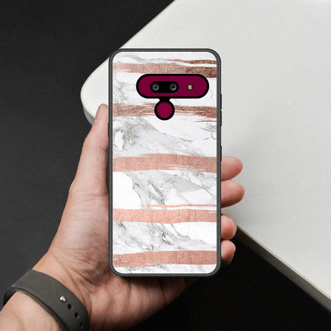 LG G8 ThinQ Cover - White Marble Series - HQ Premium Shine Durable Shatterproof Case