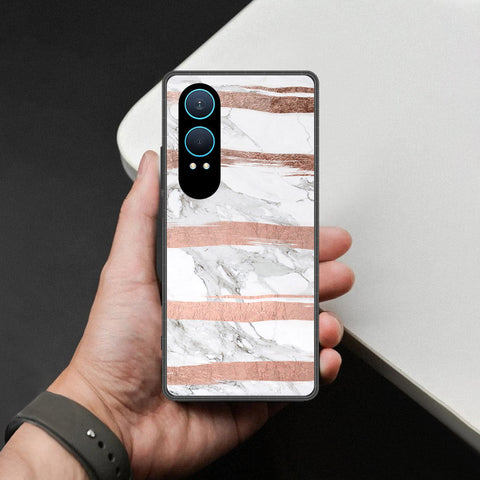 OnePlus Nord CE 4 Lite Cover - White Marble Series - HQ Premium Shine Durable Shatterproof Case