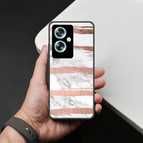 Oppo A79 Cover - White Marble Series - HQ Premium Shine Durable Shatterproof Case