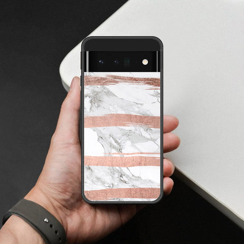 Google Pixel 6 Pro Cover - White Marble Series - HQ Premium Shine Durable Shatterproof Case