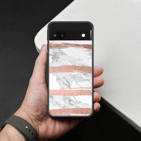 Google Pixel 6a Cover - White Marble Series - HQ Premium Shine Durable Shatterproof Case