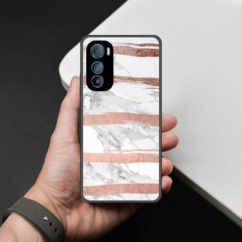 Motorola Edge 30 Cover - White Marble Series - HQ Premium Shine Durable Shatterproof Case