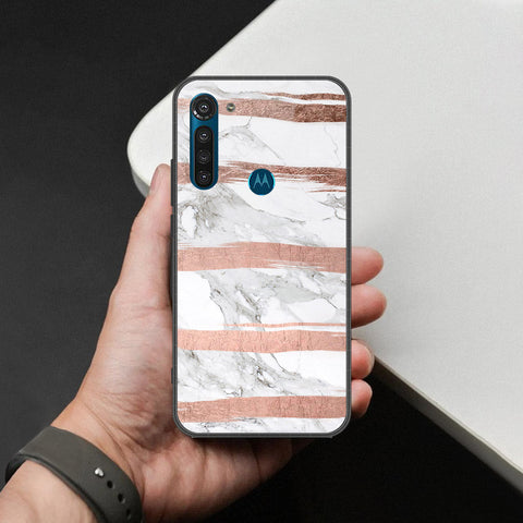 Motorola Moto G8 Power Cover - White Marble Series - HQ Premium Shine Durable Shatterproof Case