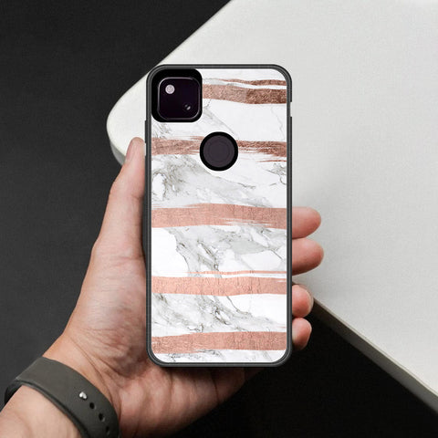 Google Pixel 4a 4G Cover - White Marble Series - HQ Premium Shine Durable Shatterproof Case