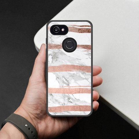 Google Pixel 3 Cover - White Marble Series - HQ Premium Shine Durable Shatterproof Case