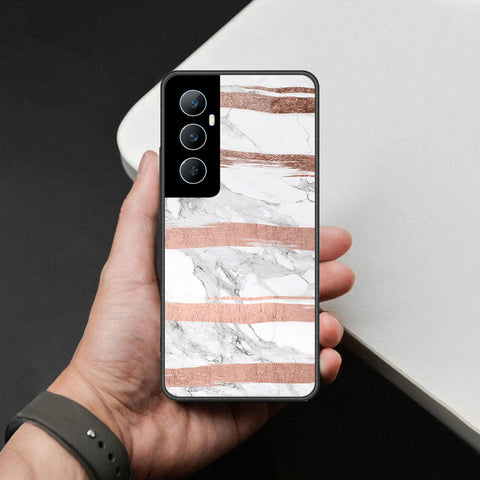 Realme C65 Cover - White Marble Series - HQ Premium Shine Durable Shatterproof Case