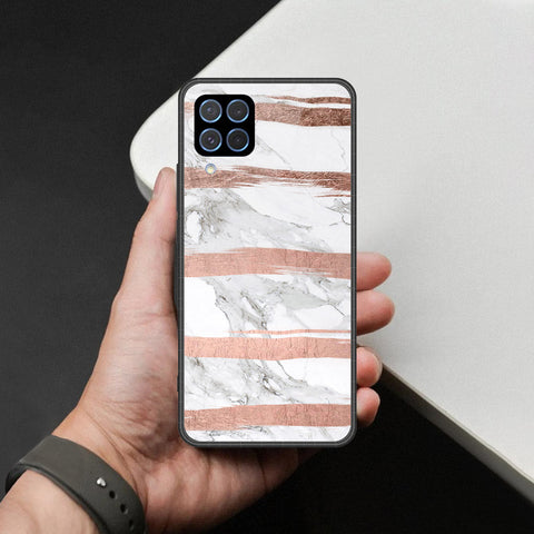 Samsung Galaxy M62 Cover - White Marble Series - HQ Premium Shine Durable Shatterproof Case