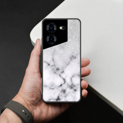 Tecno Pova 5 Cover - White Marble Series - HQ Premium Shine Durable Shatterproof Case